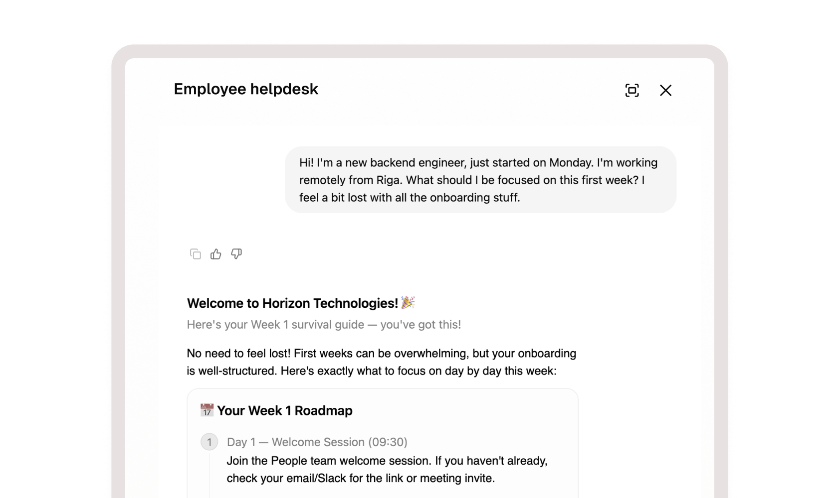 AI chatbot answering a question with citations